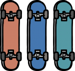 Skateboard freehand drawings